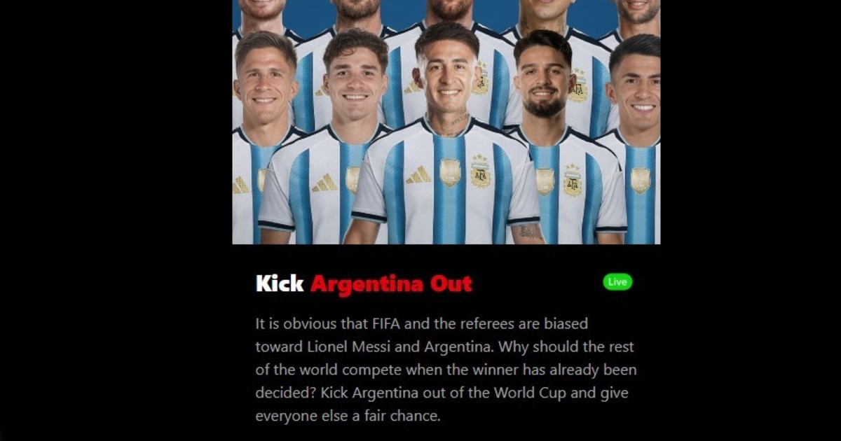 Una petición online pide excluir a Argentina del Mundial