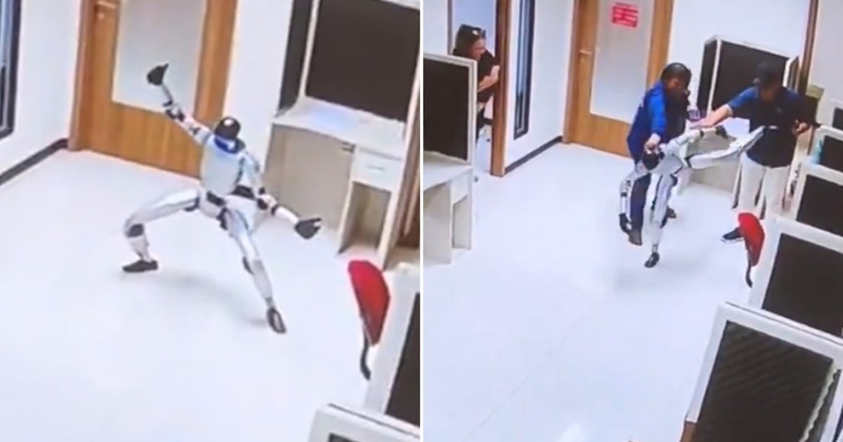 Un robot humanoide se rebeló y atacó a oficinistas con golpes de kung fu