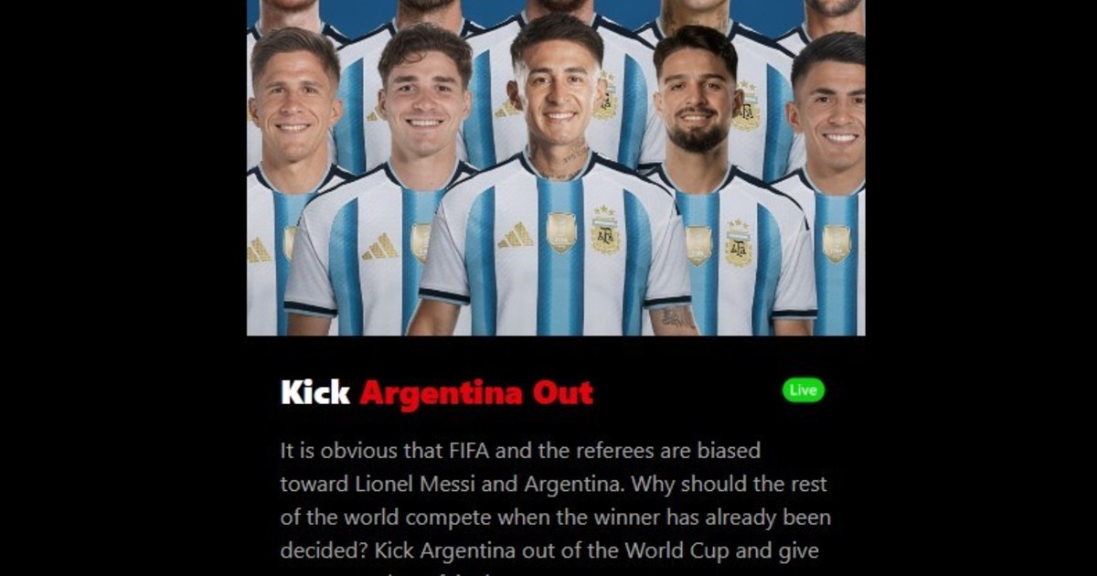 Más de 10 millones firman petición para excluir a Argentina del Mundial