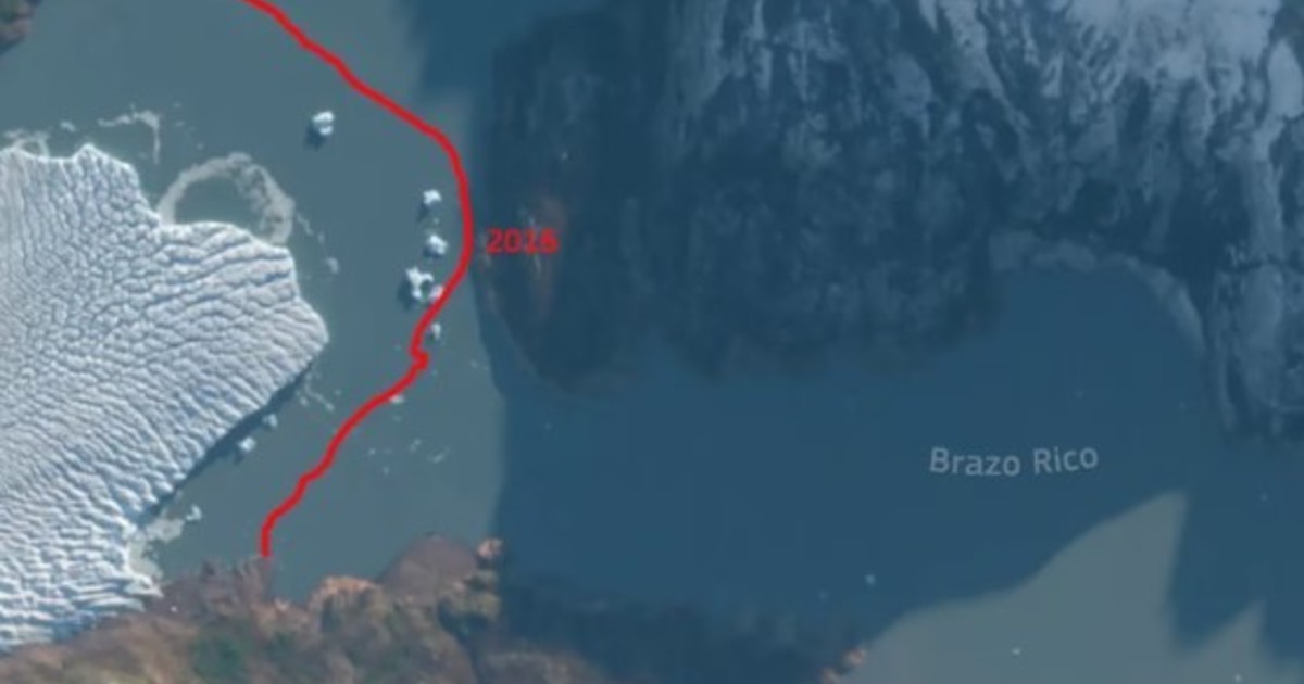 El retroceso del glaciar Perito Moreno ya se ve desde el espacio