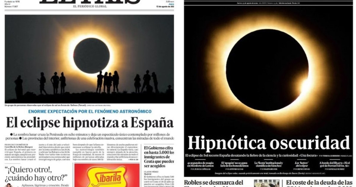Eclipses y fútbol: la prensa española se rinde ante el fenómeno astronómico
