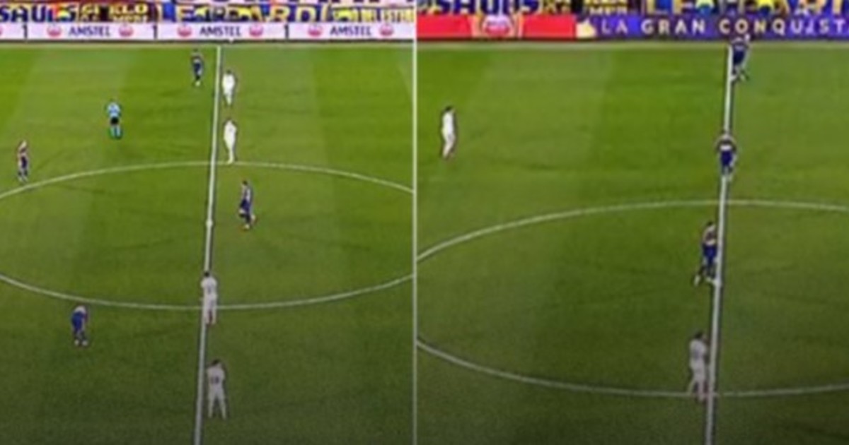 Bizarro en la Sudamericana: Boca sacó dos veces del medio y el árbitro no se enteró
