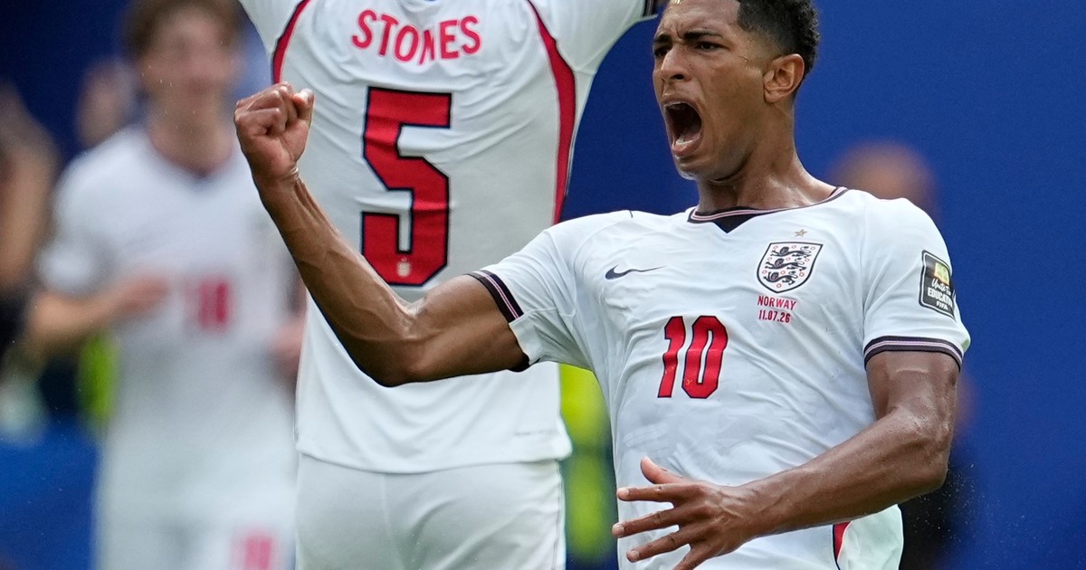 Polémica en Inglaterra vs Noruega: el gol de Bellingham rozó una cámara aérea