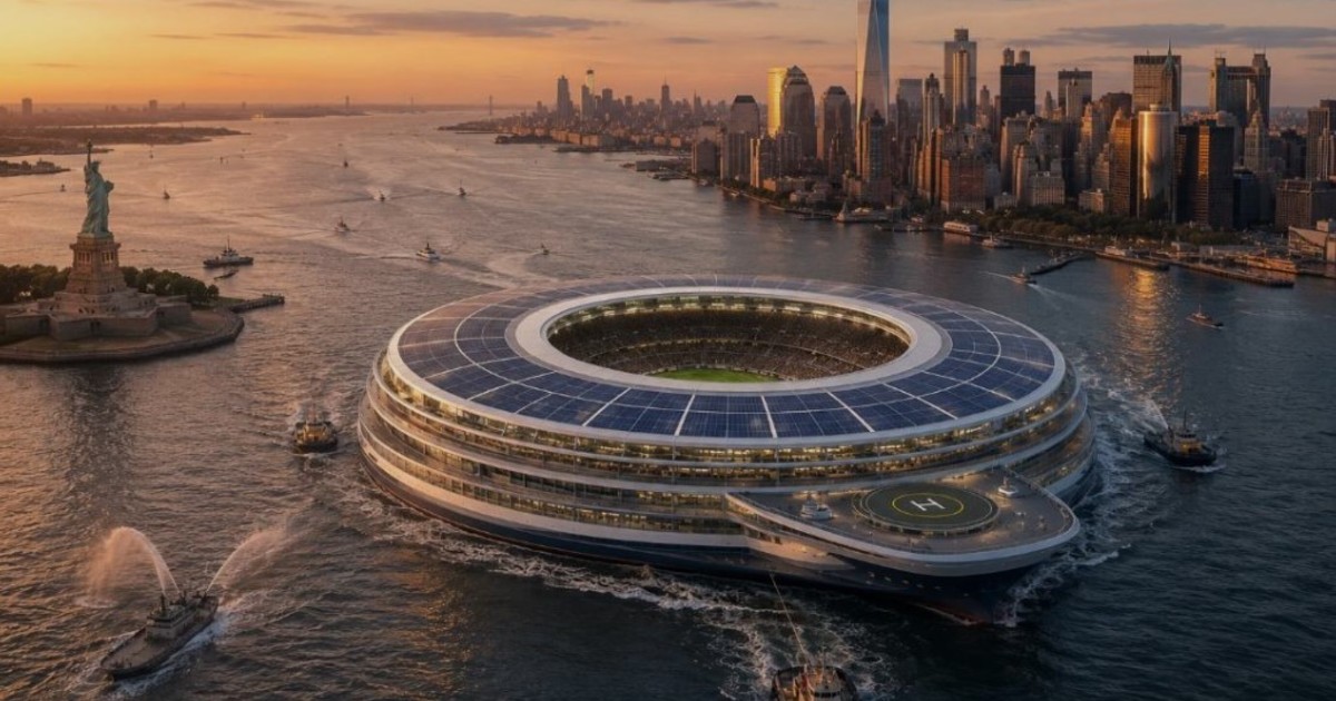 Estadio flotante: la locura que podría revolucionar los Mundiales de fútbol