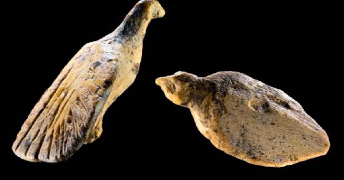 Hallazgo arqueológico: dos figuras de aves talladas en marfil de mamut de hace 40.000 años