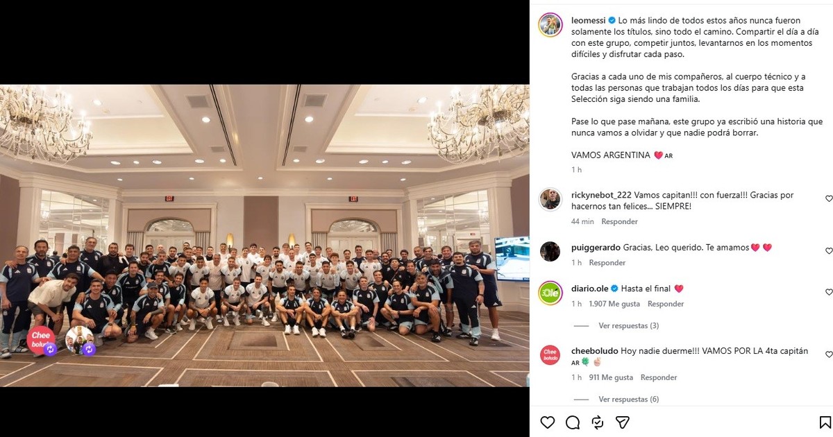 El mensaje de Messi que conmovió a todos a horas de la final del Mundial